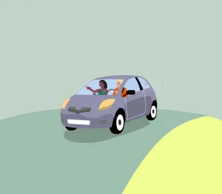 Illustration couple en voiture