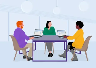 Collègues qui travaillent illustration