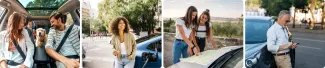 Pictures of people into their car