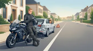 accident entre une moto et une voiture