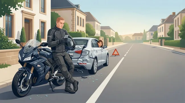 accident entre une moto et une voiture