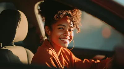 femme qui sourit au volant d'une voiture 